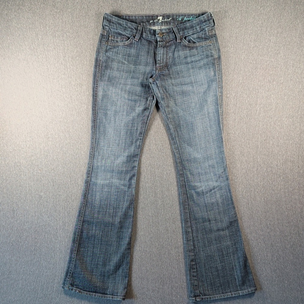 7 For All Mankind Jeans Lexie Petite Bootcut Y2K 30 P Dark Blue Denim Flare 7FAM